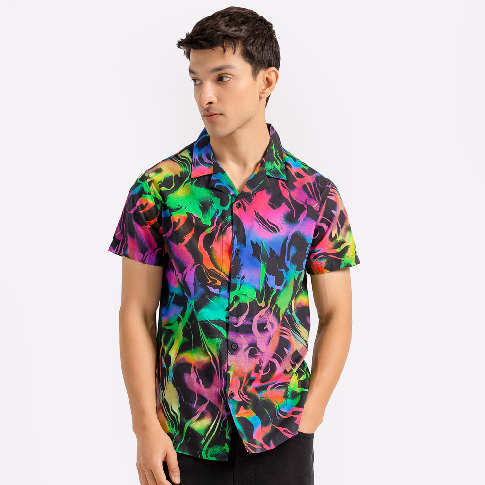 Digital Printing Summer Men Plus Size Shirt